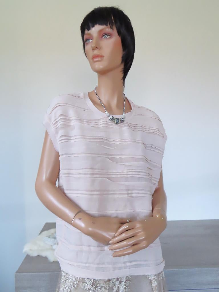 GRAUMANN Prachtig Beige Gelaagd Shirt/Blouse M 38, Maat 38/40 (M), Graumann, Beige, Ophalen of Verzenden