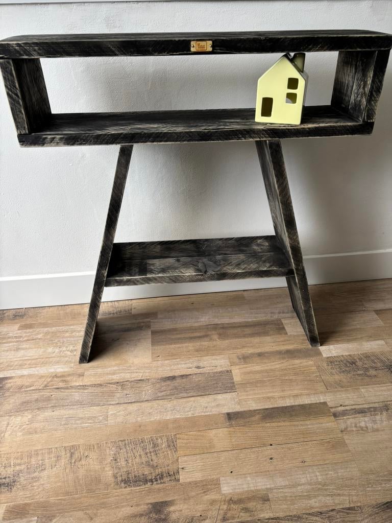 Sidetable van steigerhout, Huis en Inrichting, Tafels | Sidetables, Ophalen, Zo goed als nieuw, 25 tot 50 cm, Rechthoekig