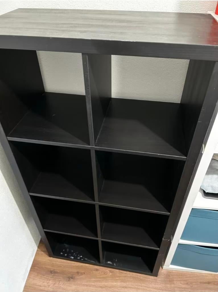Kallax 8 vaks open kast vakkenkast 4x2 zwart Ikea, Ophalen, Gebruikt, 5 laden of meer, 100 tot 150 cm