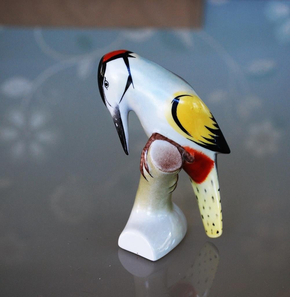 Stilistische Bonte Specht Oud vintage porselein, Ophalen of Verzenden