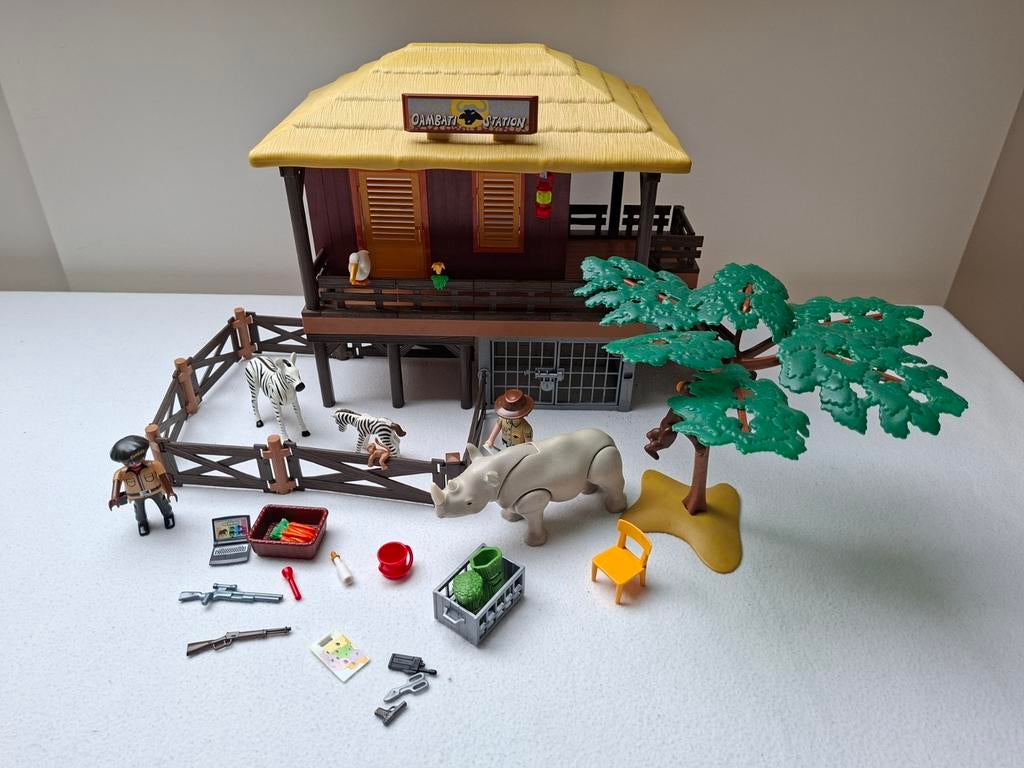 Playmobil Oambati Station met neushoorn en zebra's, Kinderen en Baby's, Speelgoed | Playmobil, Ophalen of Verzenden, Zo goed als nieuw