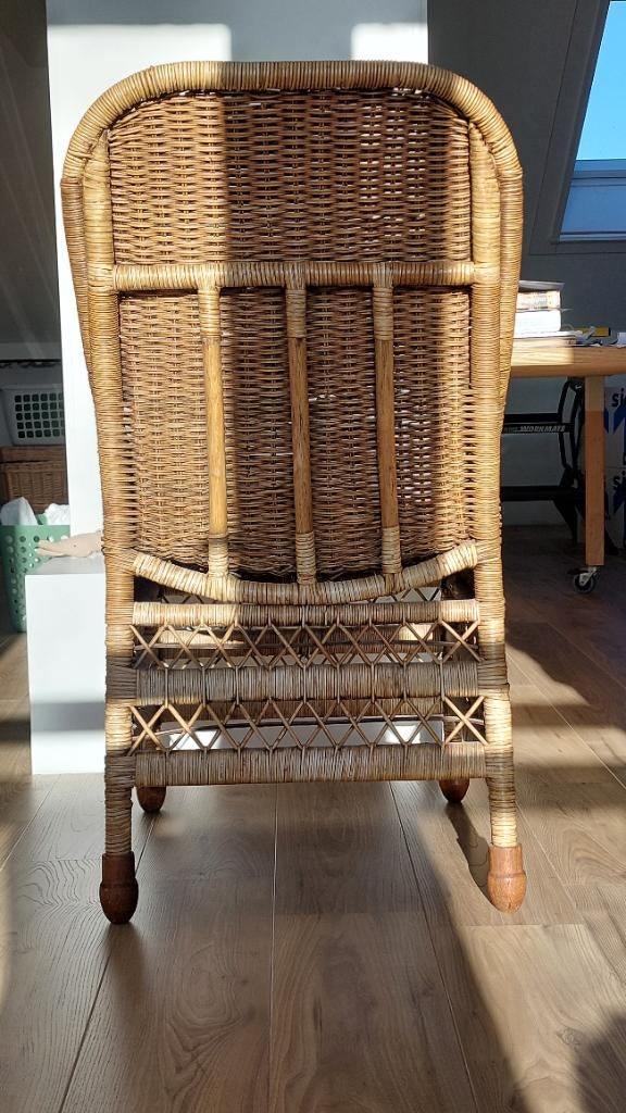 Rieten stoel, Ophalen, Gebruikt, Bruin, Riet of Rotan