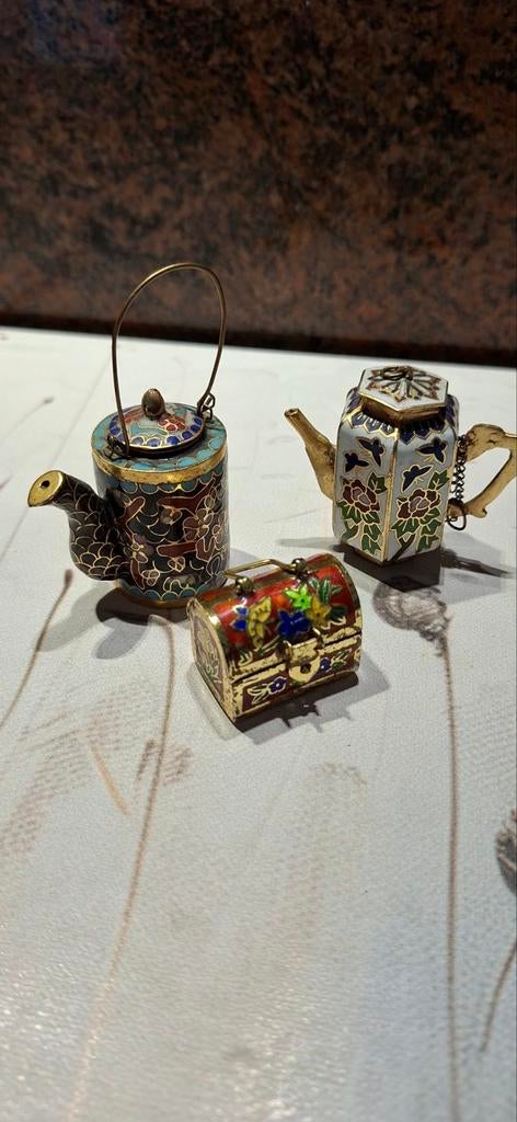 Set van 3 Cloisonné Miniatuur Decoratieve Items, Ophalen of Verzenden
