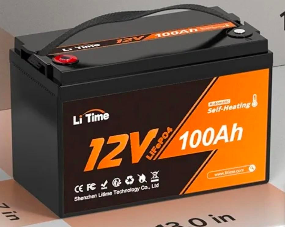 LiTime 12V 100Ah LiFePO4 Batterij met zelfverwarming, Ophalen of Verzenden