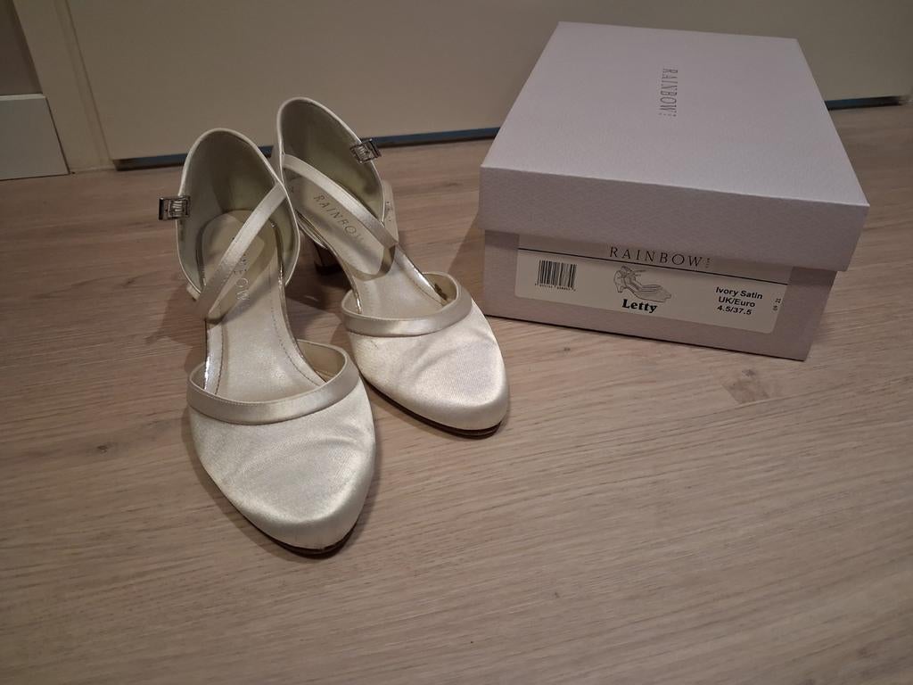 Rainbow damesschoenen maat 37,5; gedragen, Rainbow, Pumps, Wit, Ophalen of Verzenden