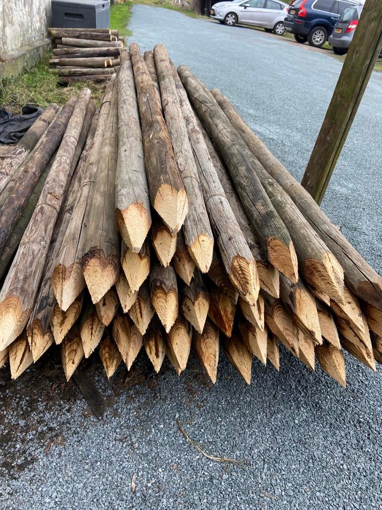 Weidepalen / boompalen 7cm, 200 cm lang, Tuin en Terras, Palen, Balken en Planken, Ophalen, Zo goed als nieuw, Minder dan 180 cm