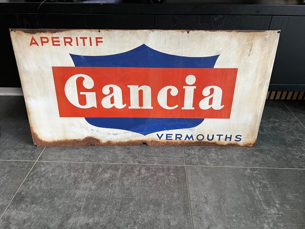Gancia Vermouths reclame bord vintage antiek jaren 60, Ophalen of Verzenden