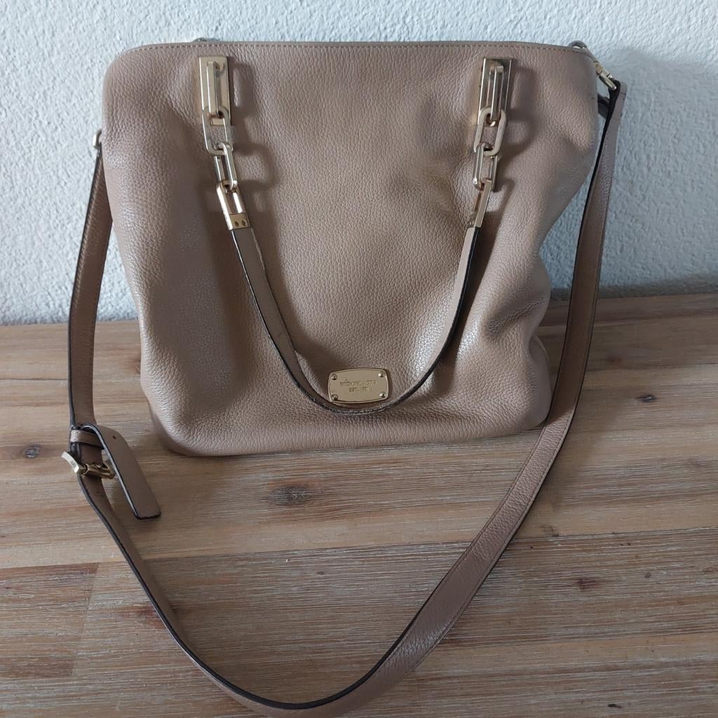 Michael Kors tas, Ophalen of Verzenden, Zo goed als nieuw, Beige, Overige merken