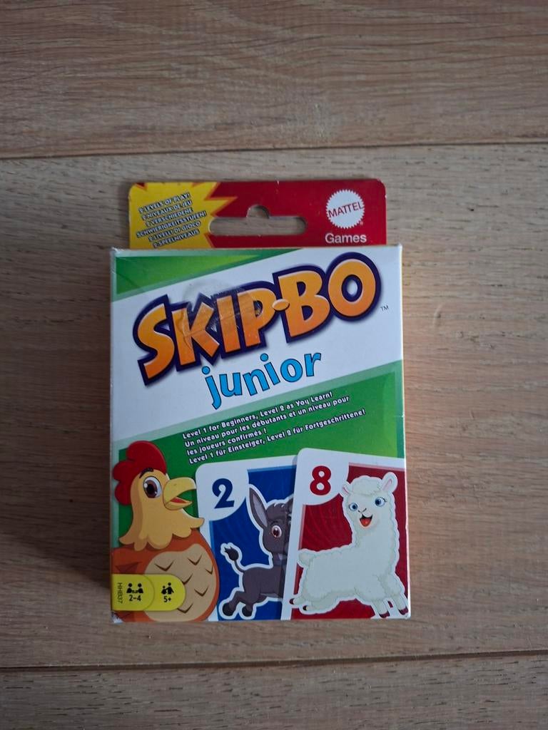 Skip-Bo Junior Kaartspel - Mattel Games, Hobby en Vrije tijd, Gezelschapsspellen | Overige, Drie of vier spelers, Ophalen of Verzenden