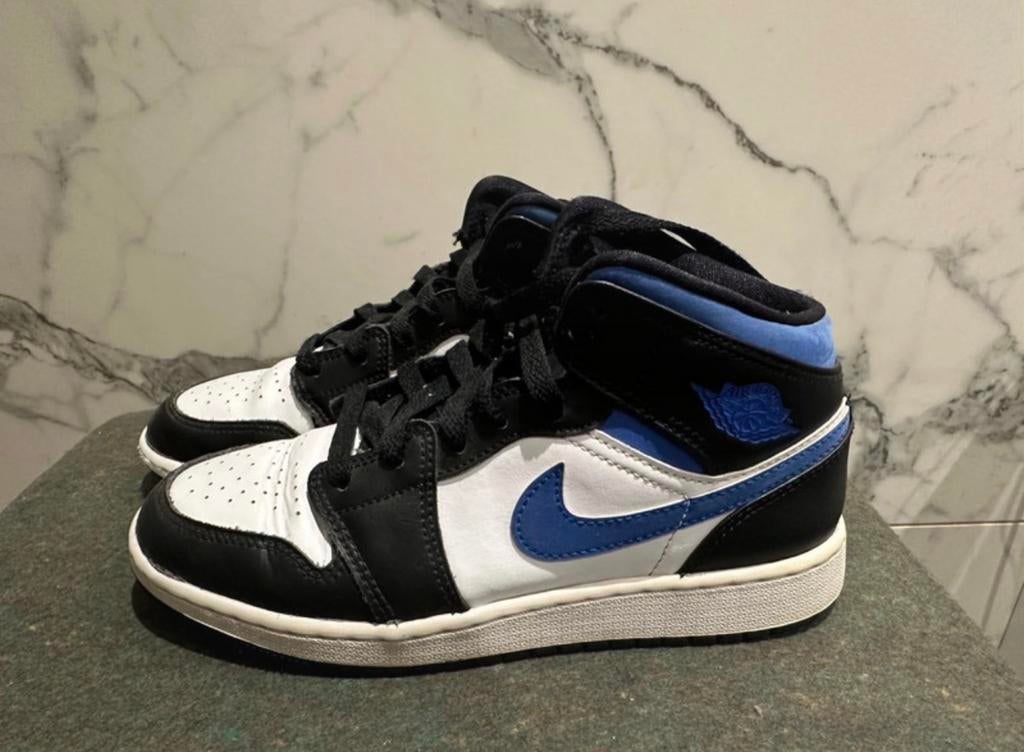 Jordan 1 Mid Racer Blue Maat 36,5, Kleding | Dames, Schoenen, Blauw, Ophalen of Verzenden, Sneakers of Gympen, Gedragen