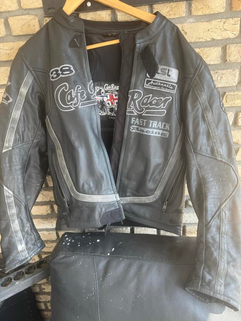 Leren motorjas Cafe Racer maat 52, Motoren, Kleding | Motorkleding, Ophalen of Verzenden, Tweedehands, Heren, Jas | leer