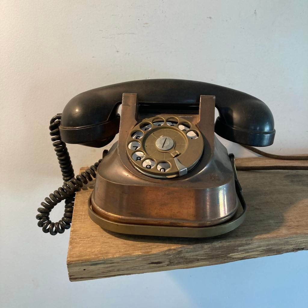 Vintage koperen telefoon rtt 56a/b, Ophalen of Verzenden