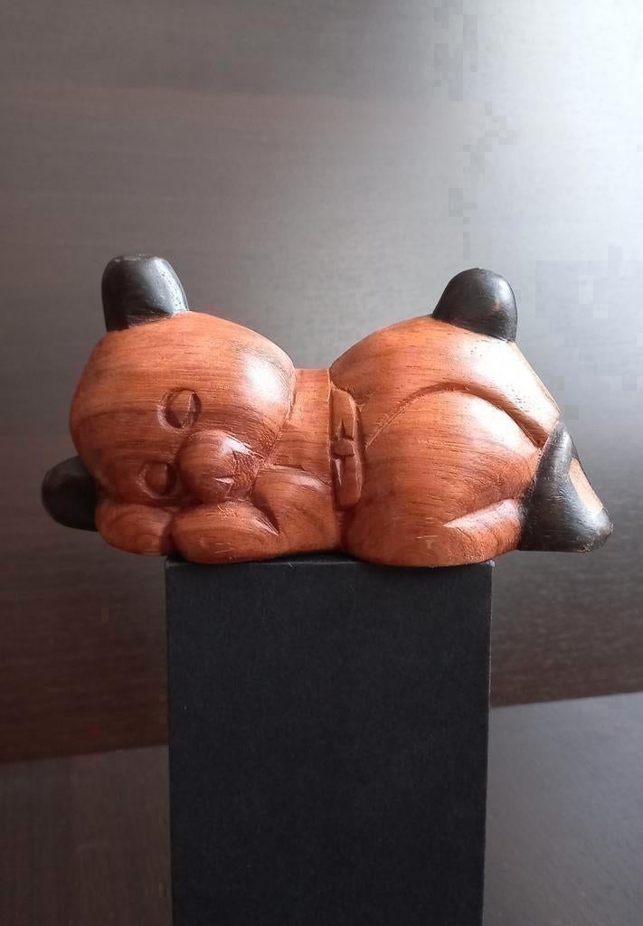 vintage mooi houten beeldje beer hollywood thema, Antiek en Kunst, Kunst | Beelden en Houtsnijwerken, Ophalen of Verzenden