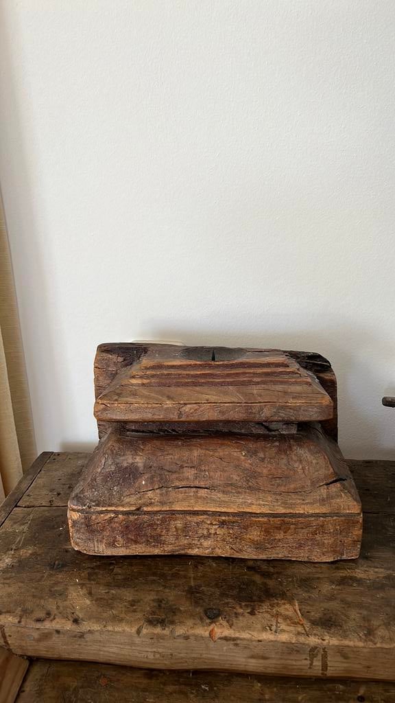 Prachtige houten poer, Huis en Inrichting, Minder dan 50 cm, Minder dan 50 cm, Ophalen of Verzenden, Zo goed als nieuw