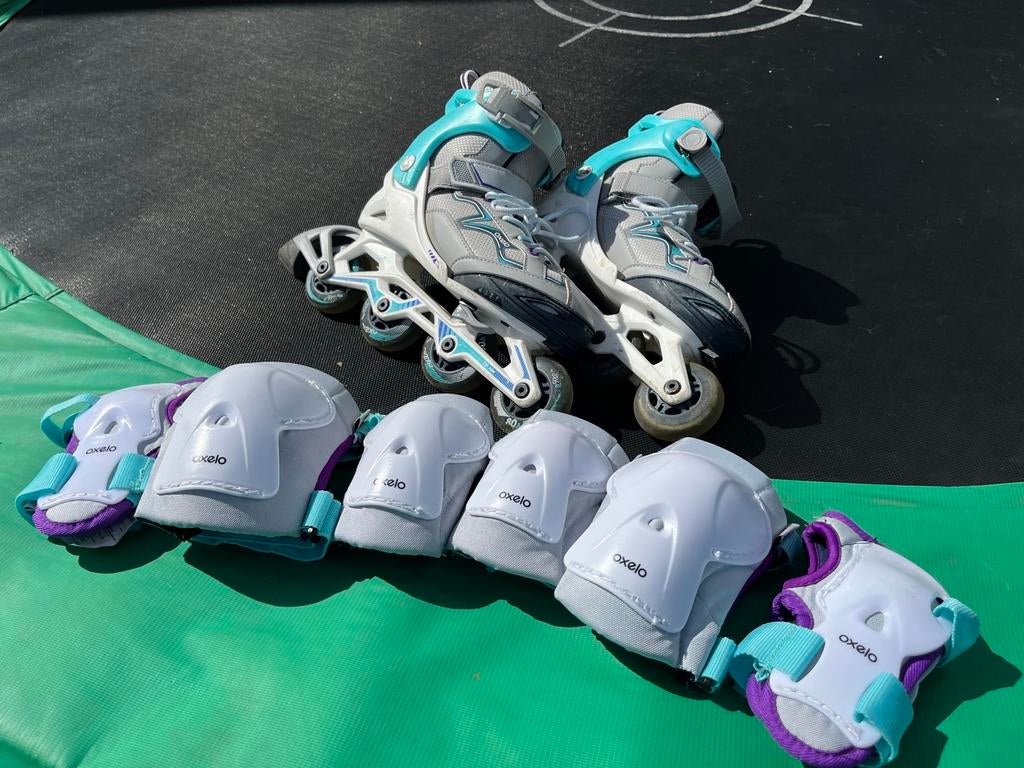 Oxelo skeelers maat 35-38 met beschermset, Kinderen, Inline skates 4 wielen, Ophalen, Overige merken