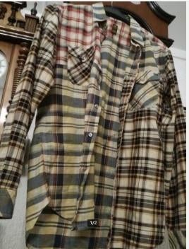 Als nieuw Overhemd REPLAY burberry ruit beige zwart S 37 38, Verzenden, Halswijdte 38 (S) of kleiner, Beige, Zo goed als nieuw