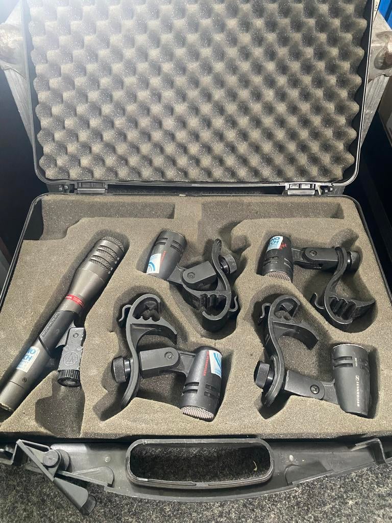 Sennheiser microfoons voor drums, Ophalen of Verzenden, Gebruikt, Instrumentmicrofoon