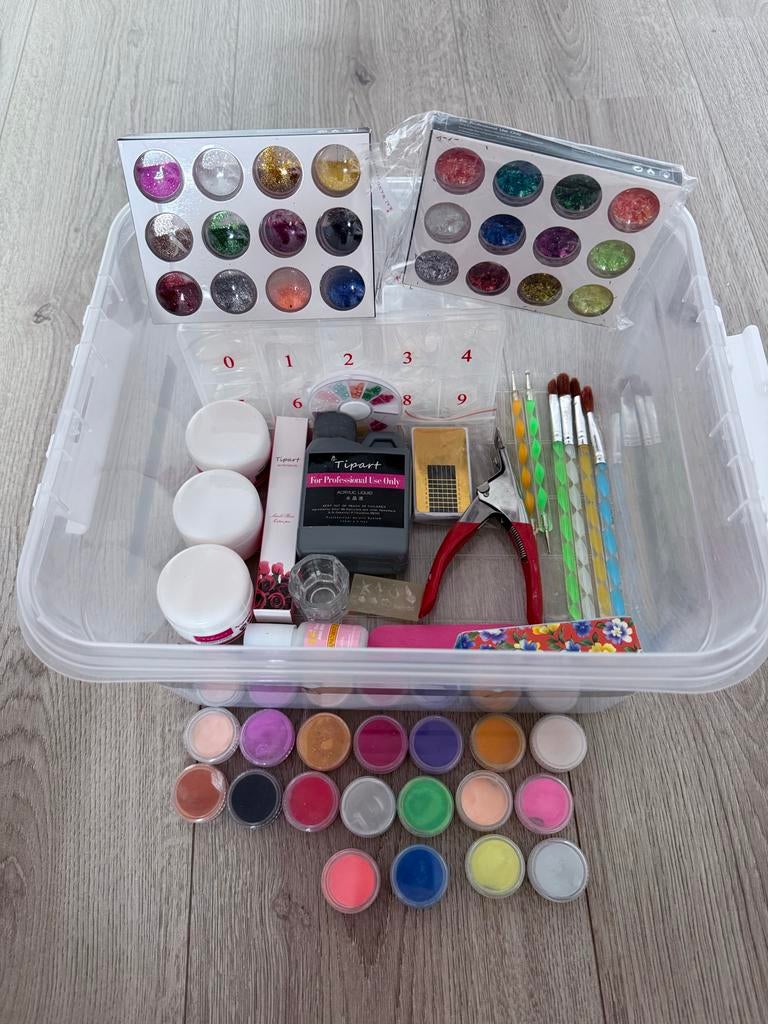 Acryl nagel set voor beginners, Sieraden, Tassen en Uiterlijk, Uiterlijk | Cosmetica en Make-up, Ophalen, Gebruikt, Overige kleuren
