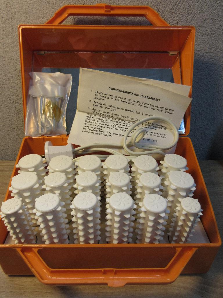 Vintage oranje Excellence krulset, Ophalen of Verzenden, Gebruikt, Overige typen