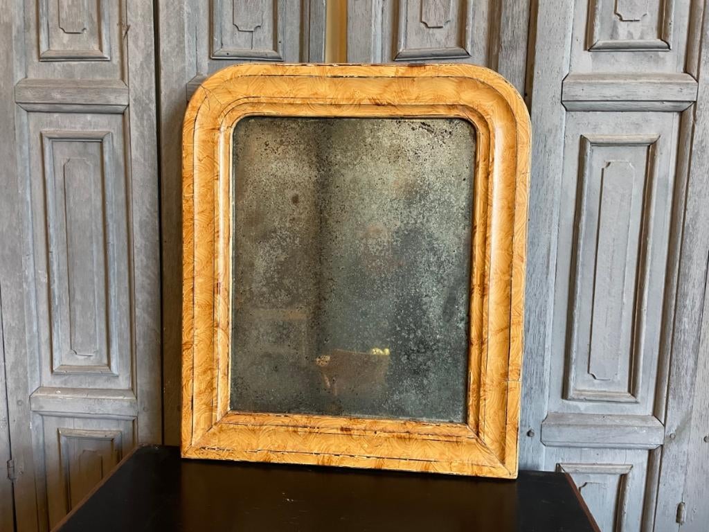 Heel Mooi antoek Spiegeltje met verweerd glas Frans, Ophalen of Verzenden, Overige vormen, Minder dan 50 cm, Minder dan 100 cm