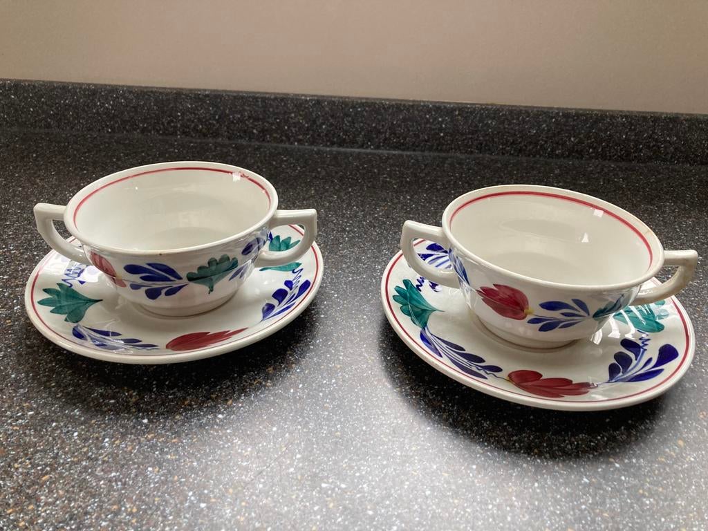 2 oude boerenbont soepkommen, Ophalen