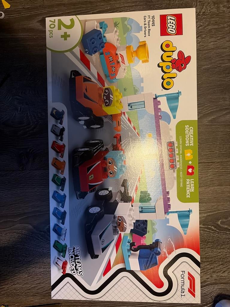 Nieuwe LEGO Duplo Formule 1 Team Race Set (10445), Ophalen of Verzenden, Nieuw, Complete set, Duplo