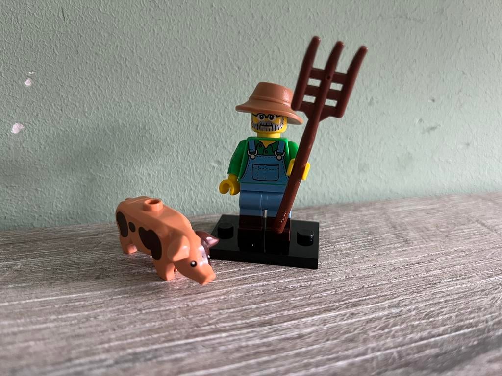 Lego minifigure col15-1 farmer, Ophalen of Verzenden, Zo goed als nieuw