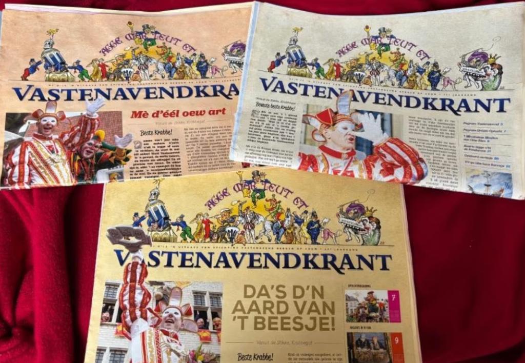 Drie stuks Vastenavend kranten Bergen op Zoom, Ophalen of Verzenden, Nieuw, Krant