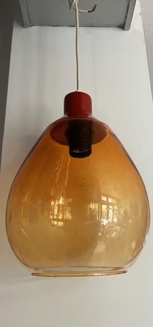 Vintage hanglamp, Huis en Inrichting, Lampen | Hanglampen, Ophalen of Verzenden, Gebruikt, Glas, Minder dan 50 cm