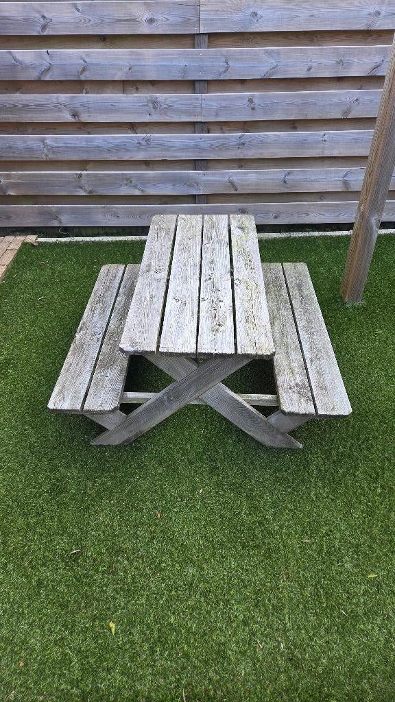 Kinder picknicktafel, Gebruikt, Rechthoekig, Hout, Ophalen