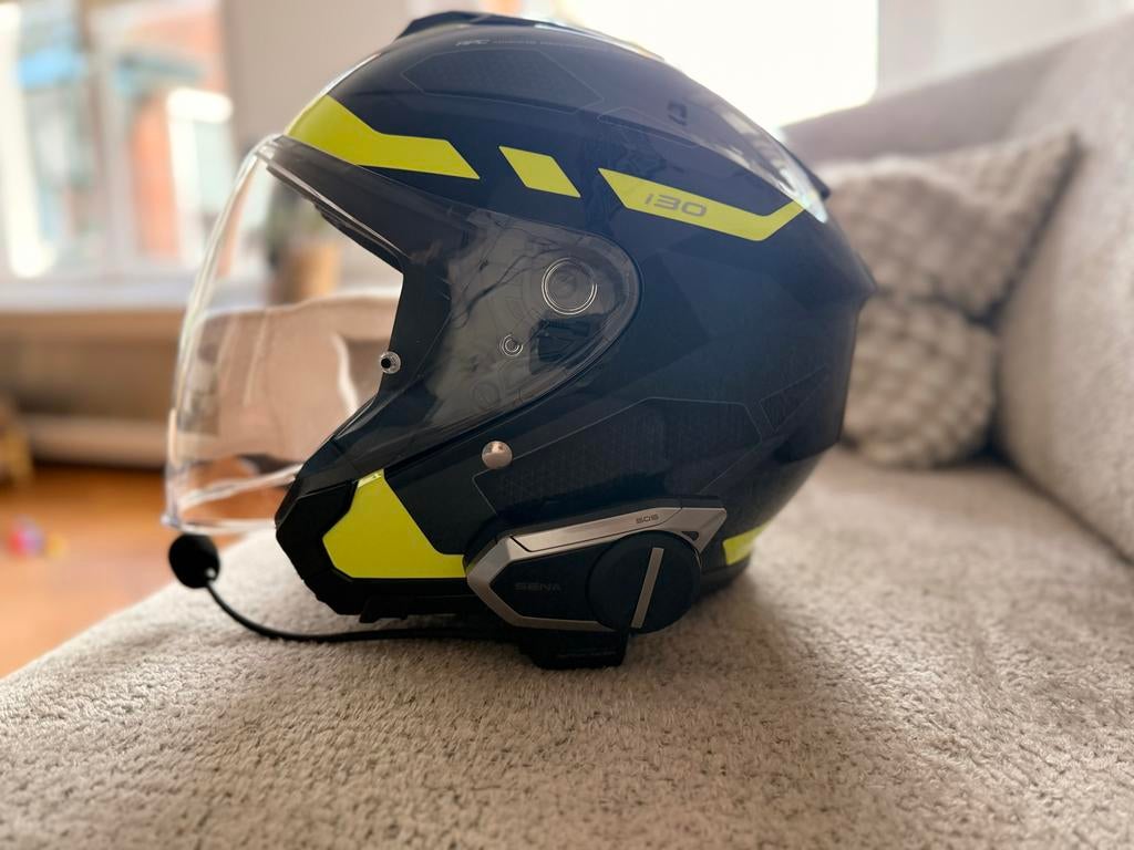 HJC i30 jethelm met Sena Bluetooth headset, Motoren, M, Dames, Ophalen of Verzenden, Tweedehands