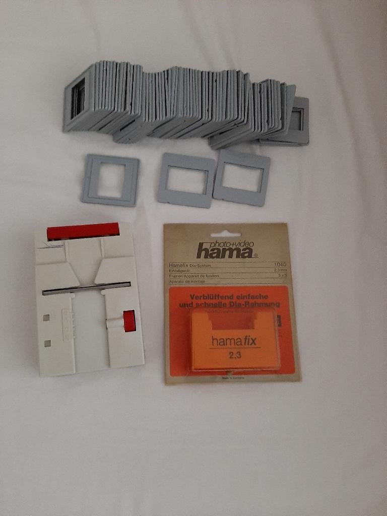 Montage set voor dia's + 150 stuks Hamafix slides, Ophalen of Verzenden, Gebruikt