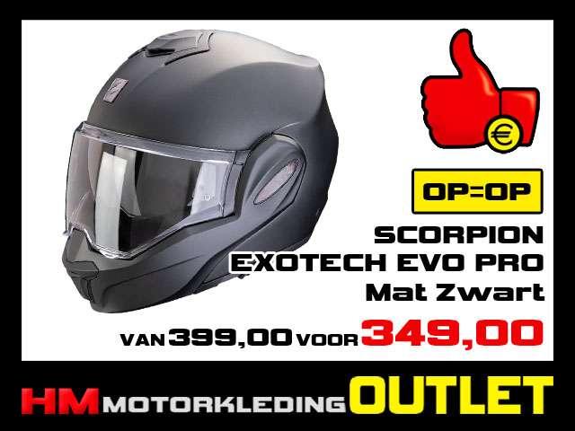 Motorhelm Scorpion EXO-TECH Evo Pro - Mat Zwart - Exo Tech, Info@huybersmotoren.nl, Systeemhelm, HM - Sale, NL