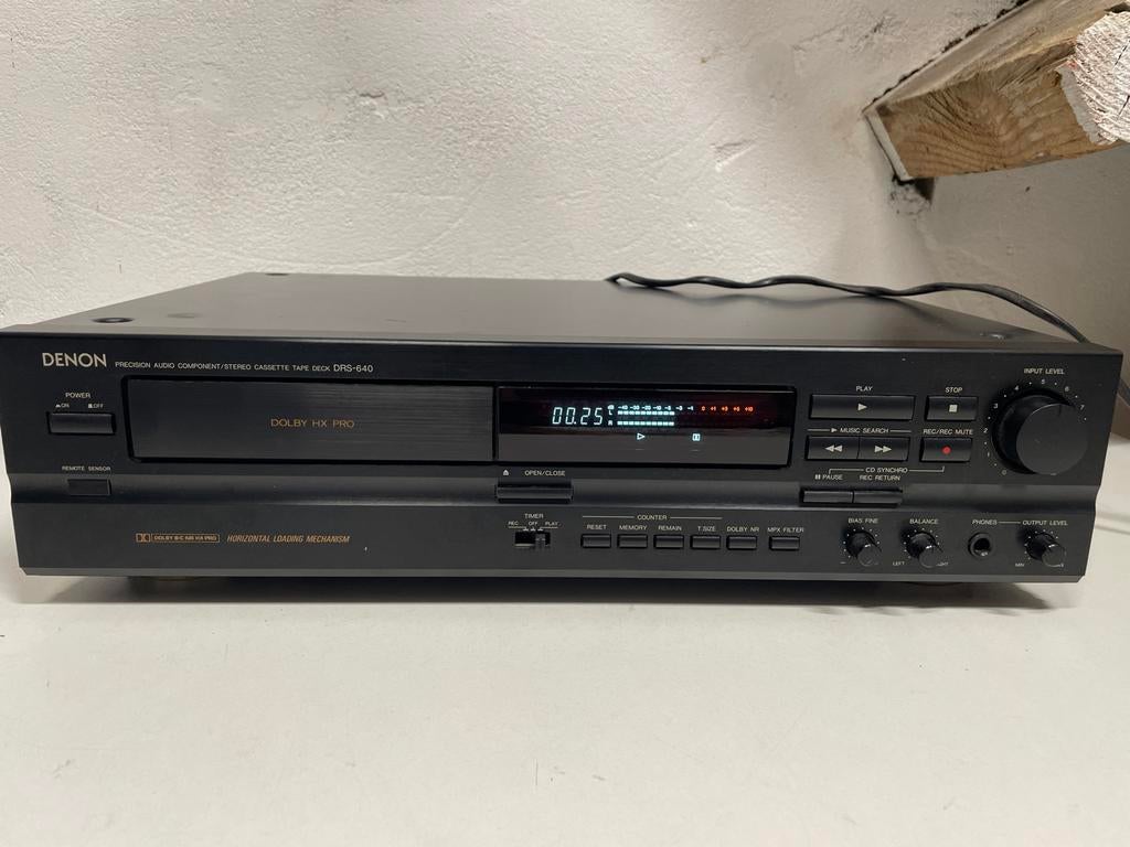 Denon DRS-640 Cassettedeck - Dolby HX Pro, Ophalen of Verzenden, Enkel, Denon, Tape counter
