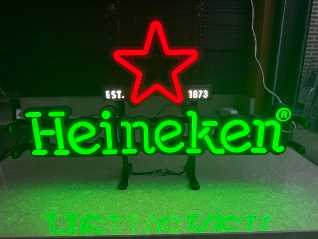 Heineken neon led reclame boord 47CM, Verzamelen, Merken en Reclamevoorwerpen, Ophalen of Verzenden, Gebruikt, Lichtbak of (neon) lamp