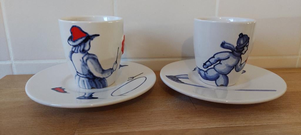 2 kop en schotel Hollandsche Waaren Royal Raja Douwe Egberts, Nieuw, Ophalen of Verzenden, Wedgwood, Kop(pen) en/of Schotel(s)