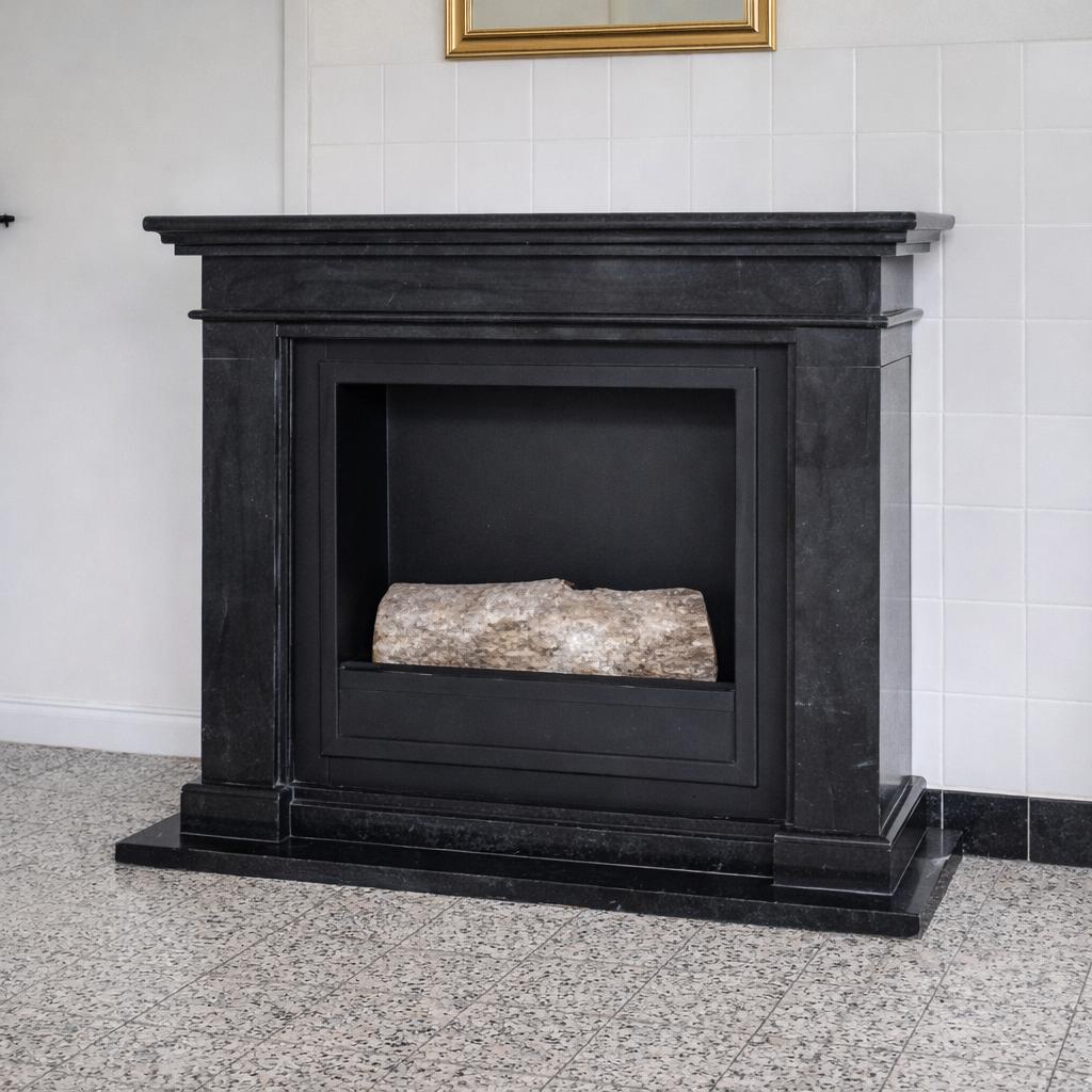 Luxe marmeren schouw / sierhaard – stijlvolle blikvanger, Ophalen, Zo goed als nieuw, Vrijstaande haard, Gelhaard