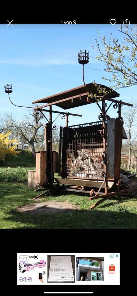 Kippengrill Haard Speenvarken Authentieke grill, Ophalen of Verzenden, Gebruikt, Vrijstaande haard, Houthaard