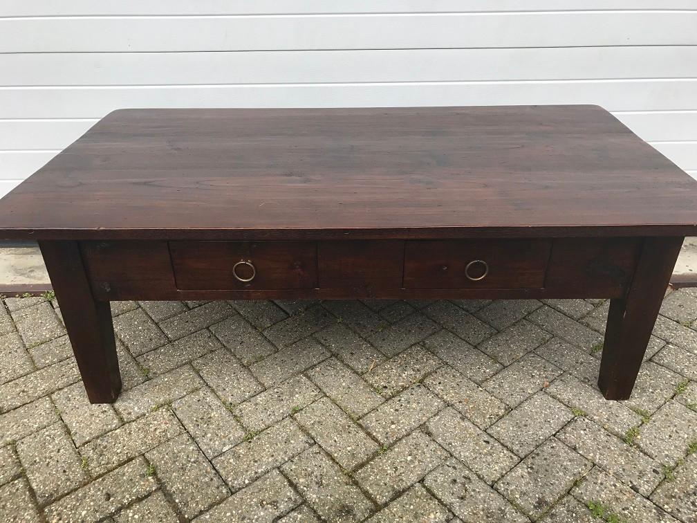 MASSIEVE OUD TEAKHOUTEN SALONTAFEL coffeetable Flamant, Ophalen