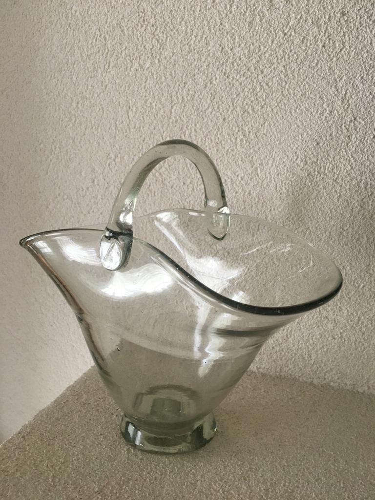 Glaskunst.Handgemaakte Bonbon/Bloemen Korf met Hengsel., Ophalen of Verzenden