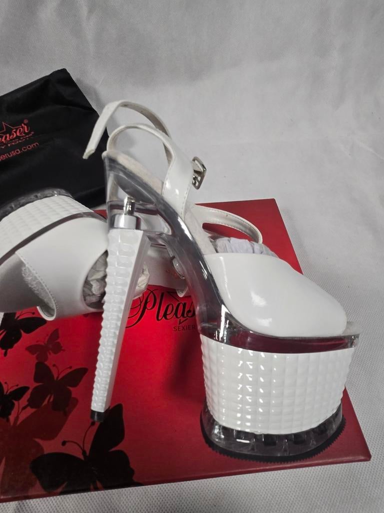 Platform sandalen-Pleaser Illusion-659, Wit, Nieuw, Pleaser, Sandalen of Muiltjes