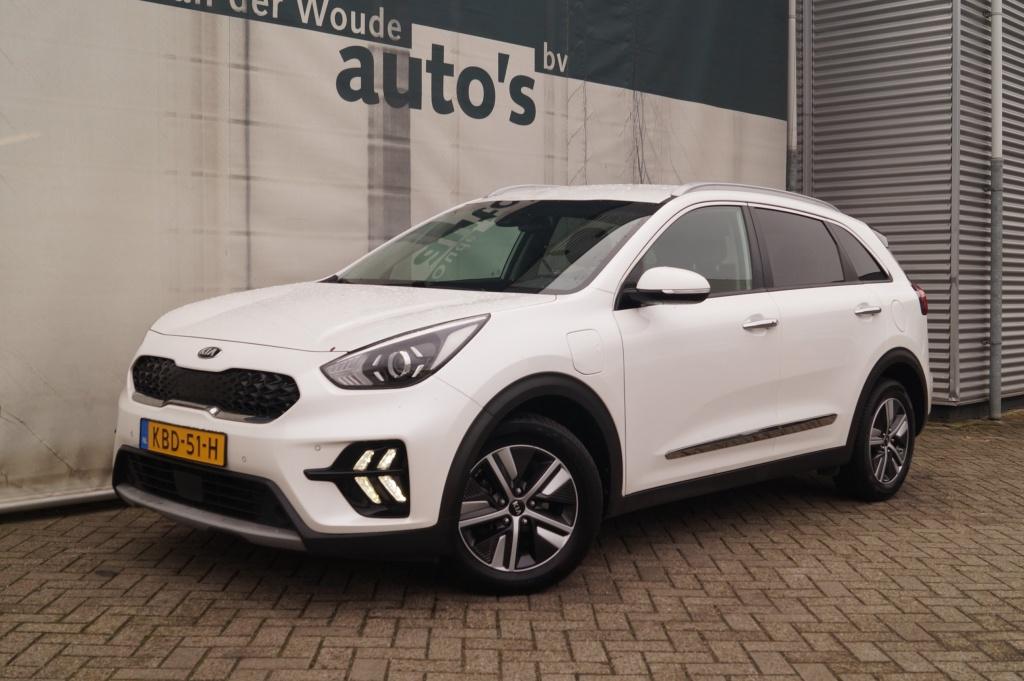 Kia Niro 1.6 GDi PHEV DynamicLine -NAVI-ECC-PDC-CAM-, Automaat, Gebruikt, Leder en Stof, Wit