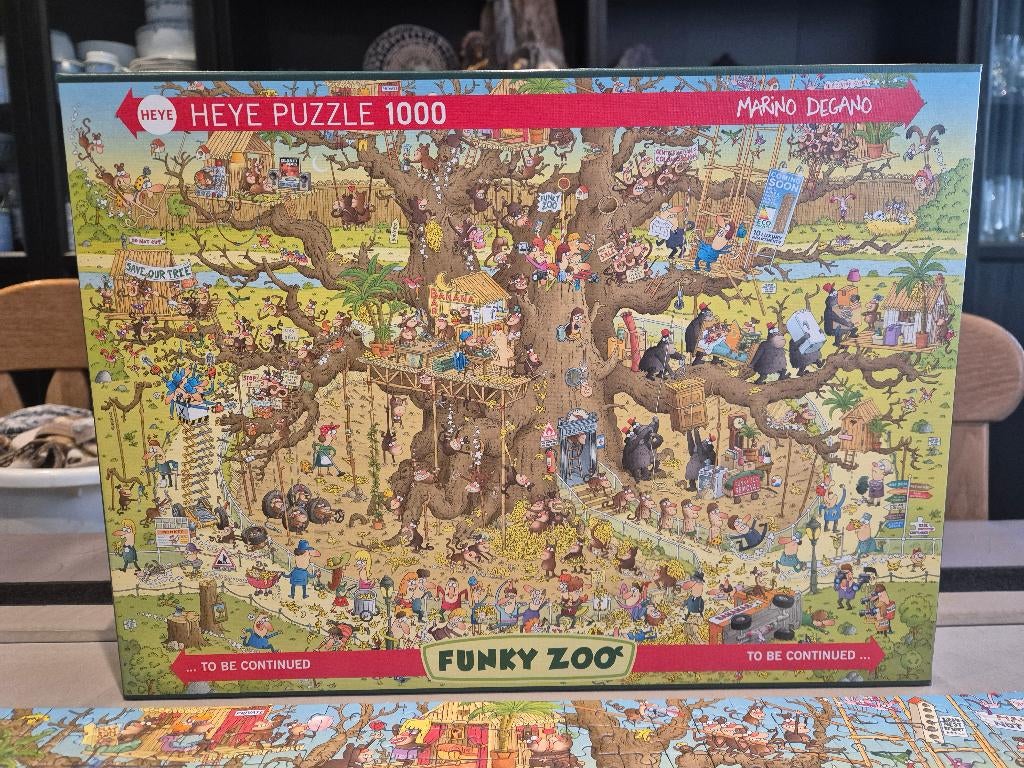 Heye puzzel Funky Zoo Monkey Habitat, Ophalen of Verzenden, 500 t/m 1500 stukjes, Zo goed als nieuw, Legpuzzel