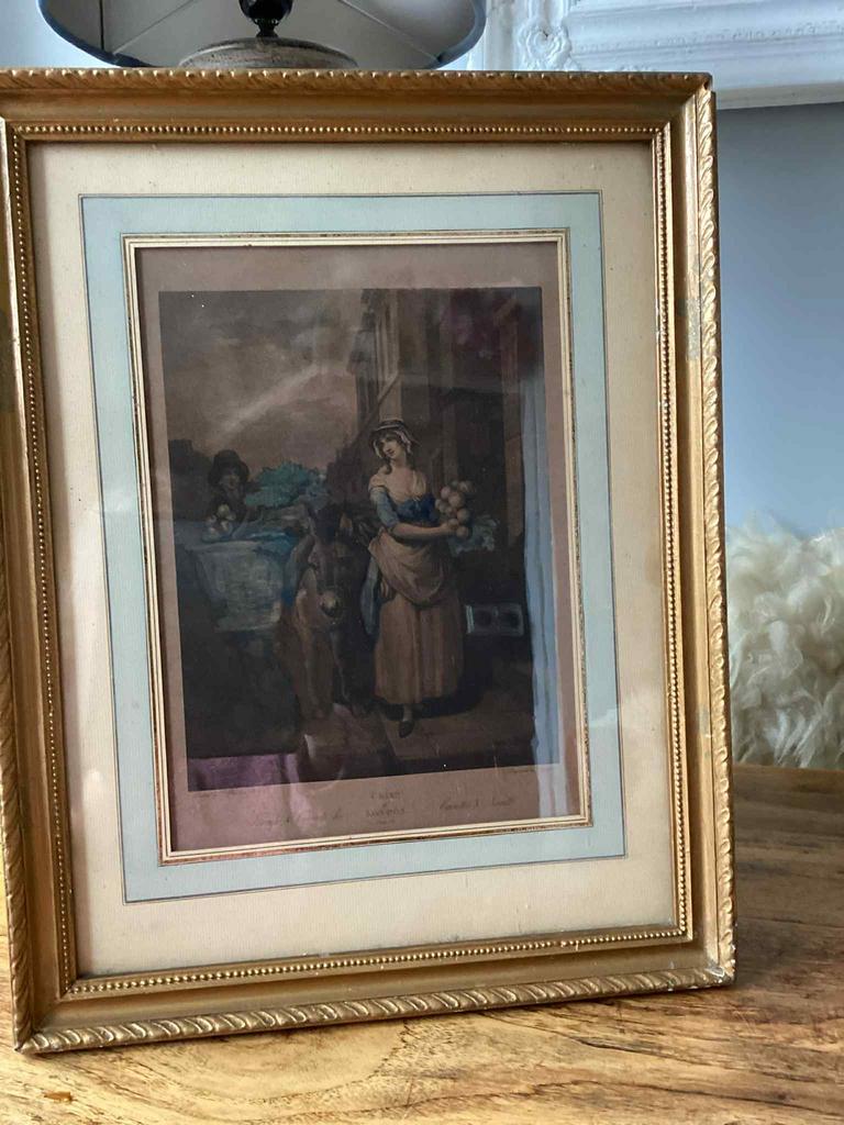 Antieke prent in lijst, Antiek en Kunst, Ophalen of Verzenden