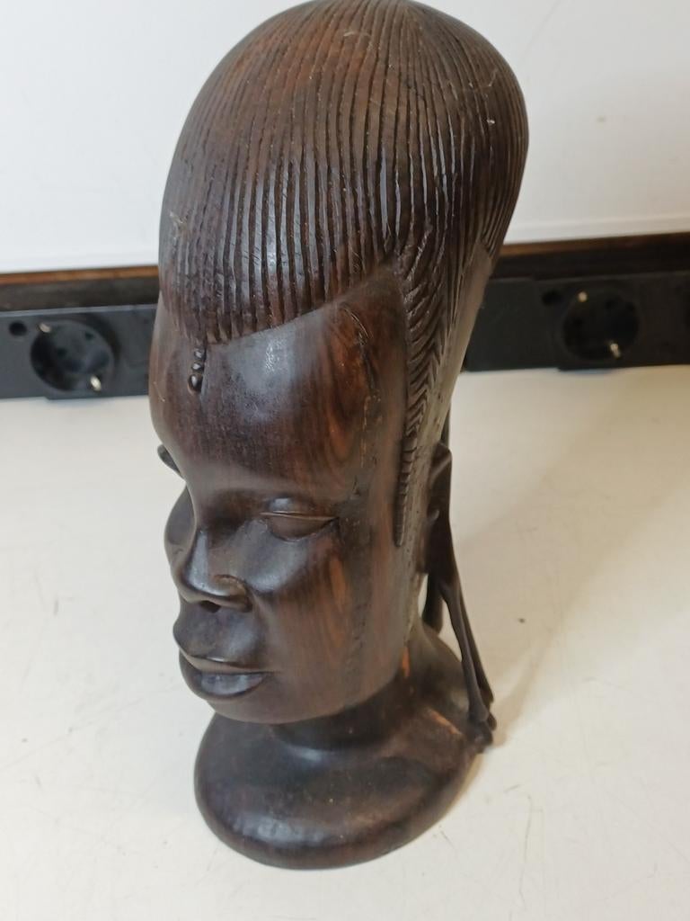 Afrikaanse Ebbenhout Buste - 24cm, Ophalen of Verzenden