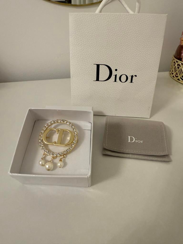 Dior broche, Met kristal, Overige materialen, 4 tot 7 cm, Ophalen of Verzenden