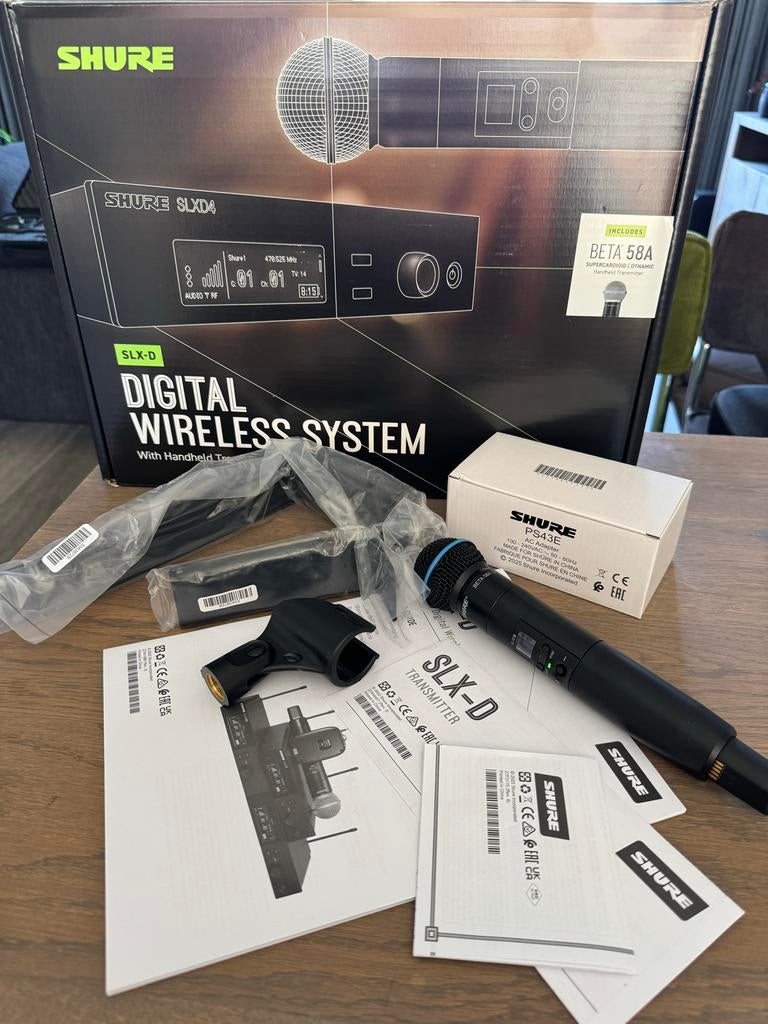 Shure SLX-D Digital Wireless System K59 + Beta 58 Microfoon, Muziek en Instrumenten, Ophalen of Verzenden, Zo goed als nieuw, Zangmicrofoon