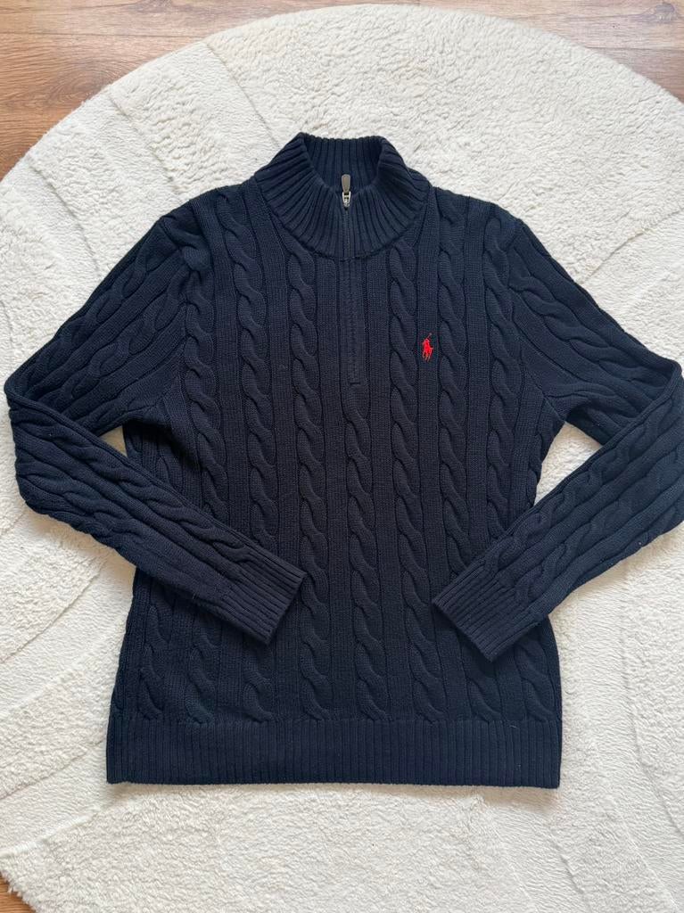 Ralph lauren Kabeltrui - S, Ophalen of Verzenden, Zo goed als nieuw, Maat 46 (S) of kleiner, Blauw