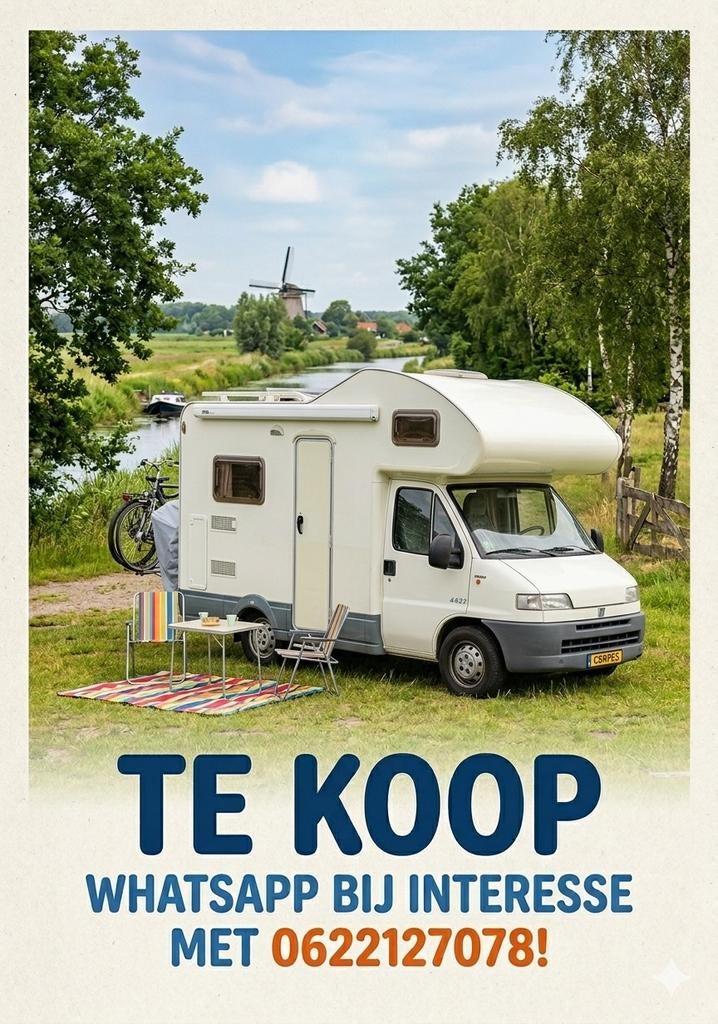 Compacte Cristall Winner Alkoof Camper, Caravans en Kamperen, Campers, Alkoof, Ringverwarming, Fiat, Particulier