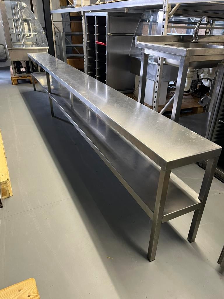 Etagere rvs 2 laags €350 WEG=WEG!!, Ophalen, Gebruikt